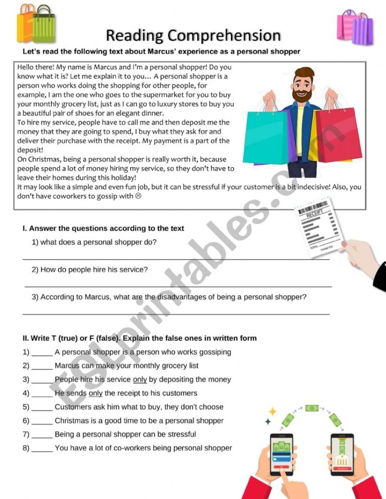 Jobs Reading Comprehension ESL Worksheet By MrJoseA