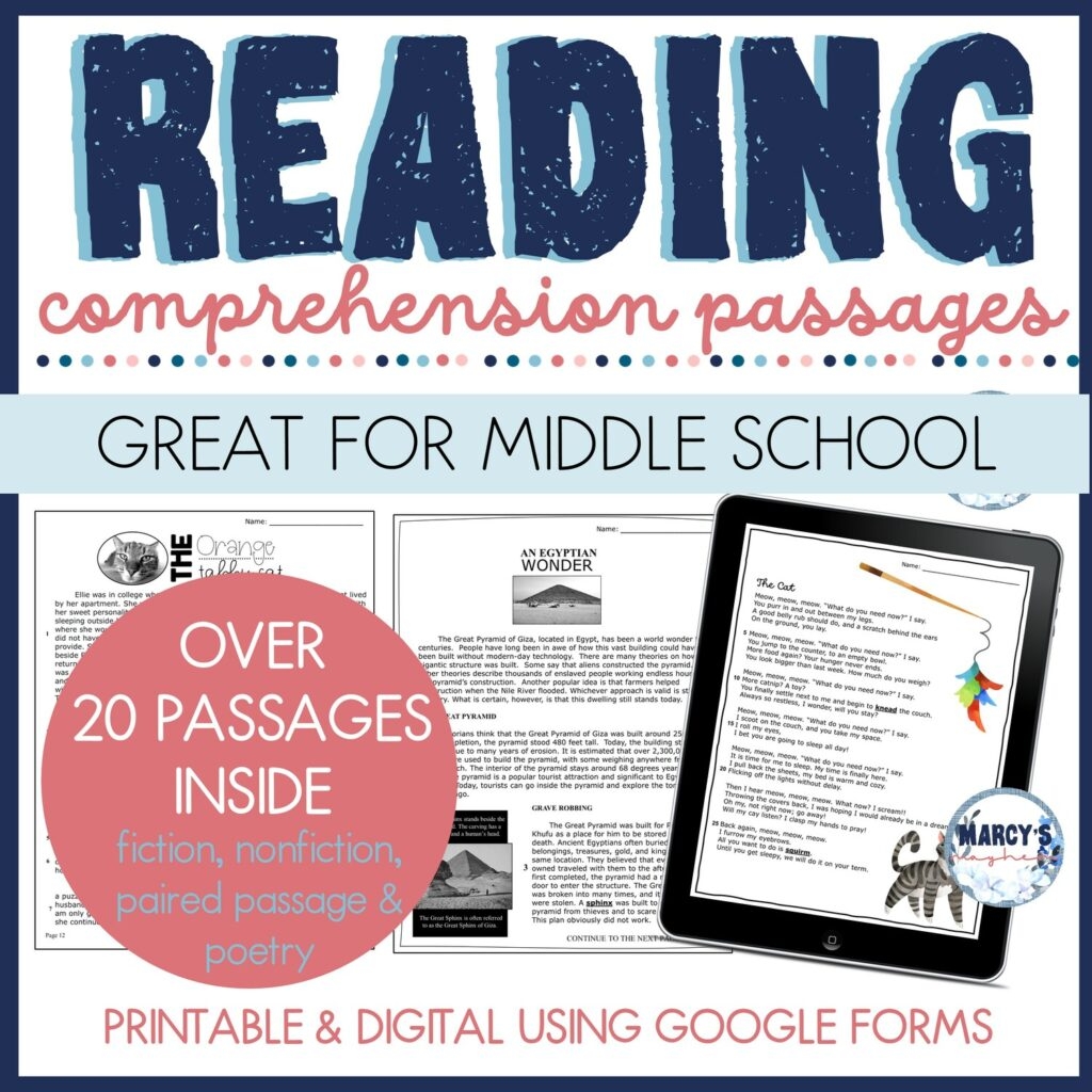 Junior High Reading Comprehension Worksheets Marcys Mayhem