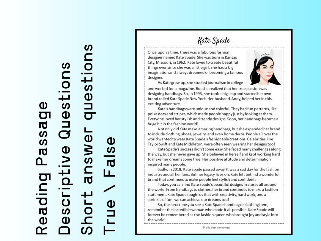 Free Biography Reading Comprehension Worksheets