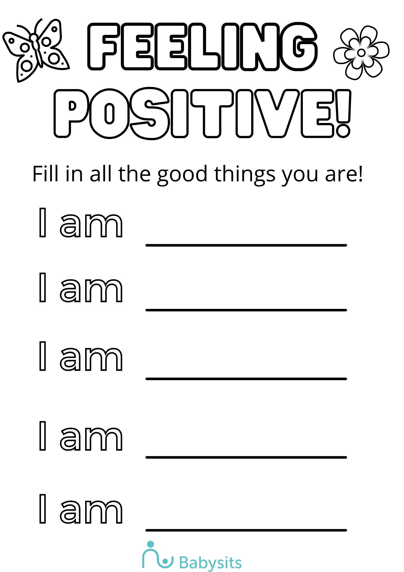 Kids Positive Affirmations Worksheets Library