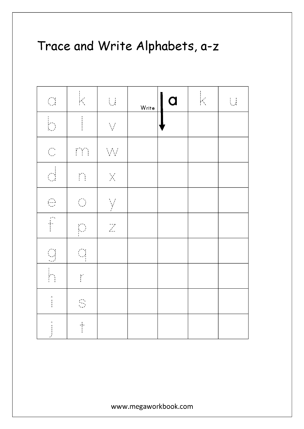 Free Printable Alphabet Writing Worksheets