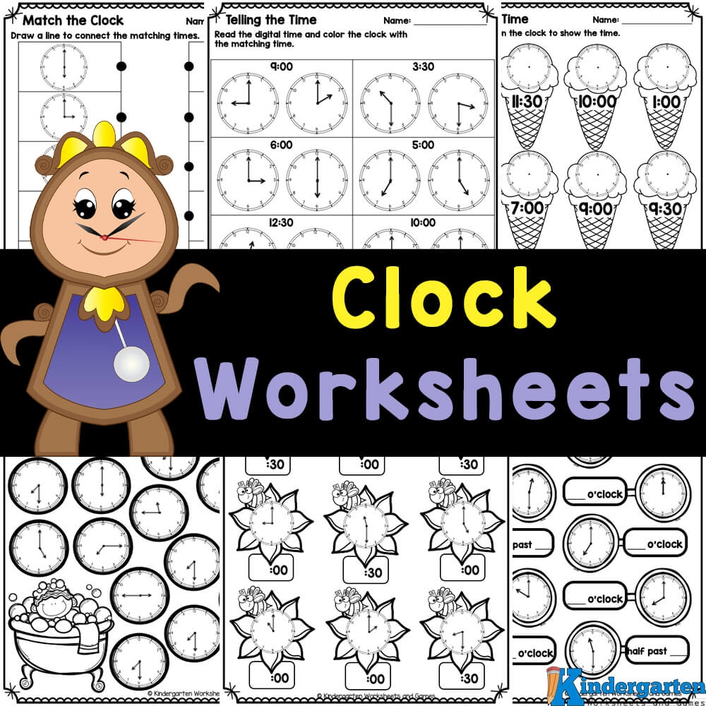  Kindergarten Clock Worksheets Digital And Analog Telling Time Practice