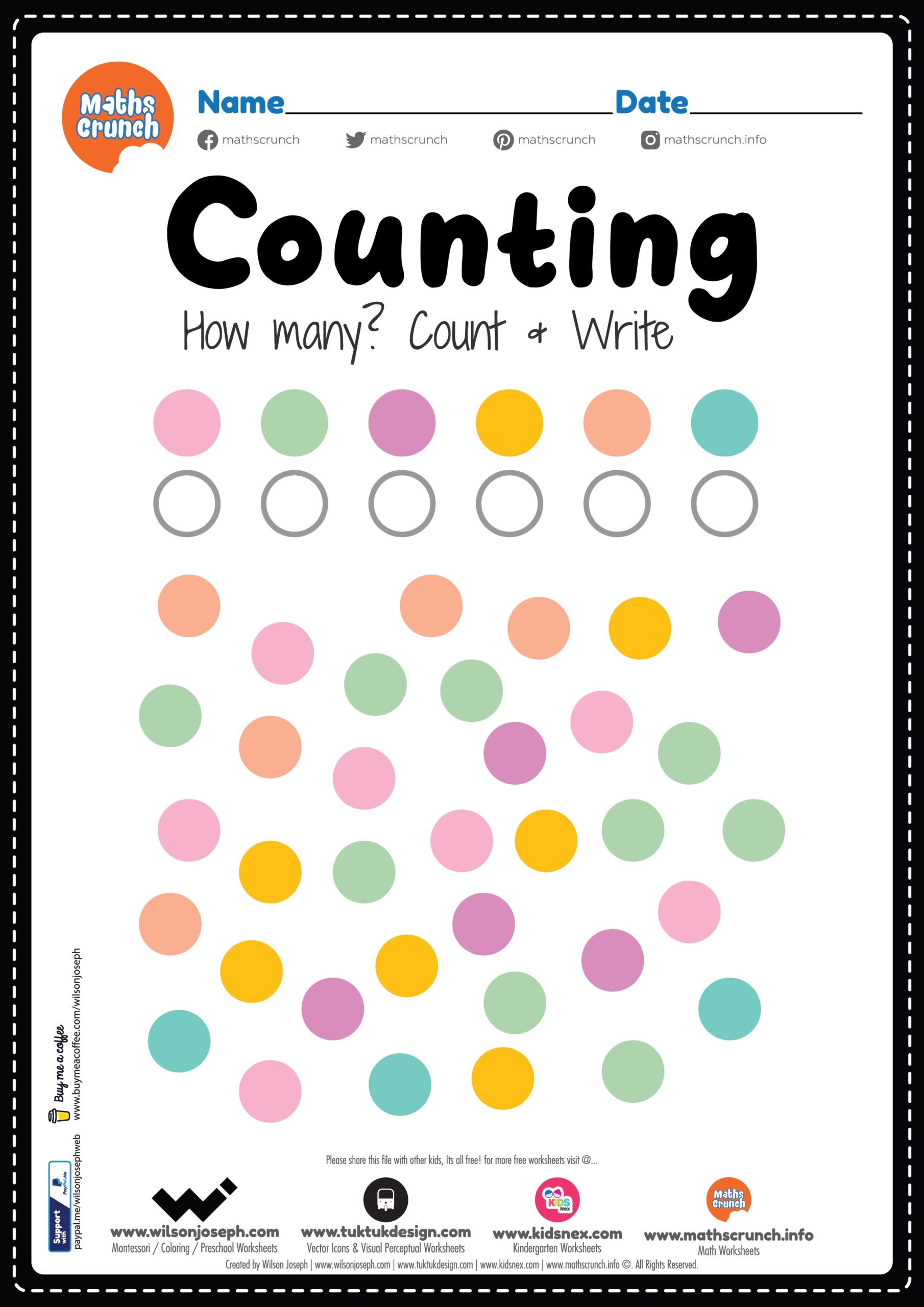 Kindergarten Math Counting Worksheet Free Printable PDF For Kids