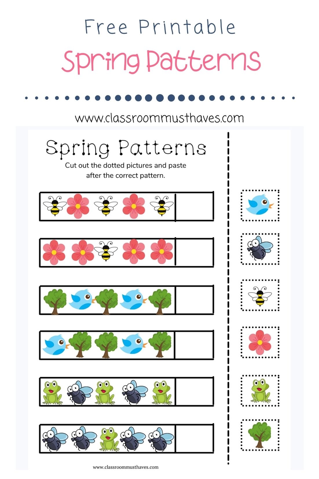 Kindergarten Patterns Worksheet Classroom Must Haves