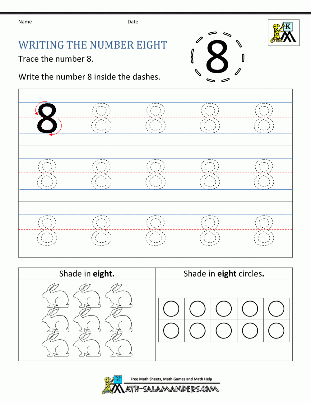 Number 8 Worksheets Free Printable