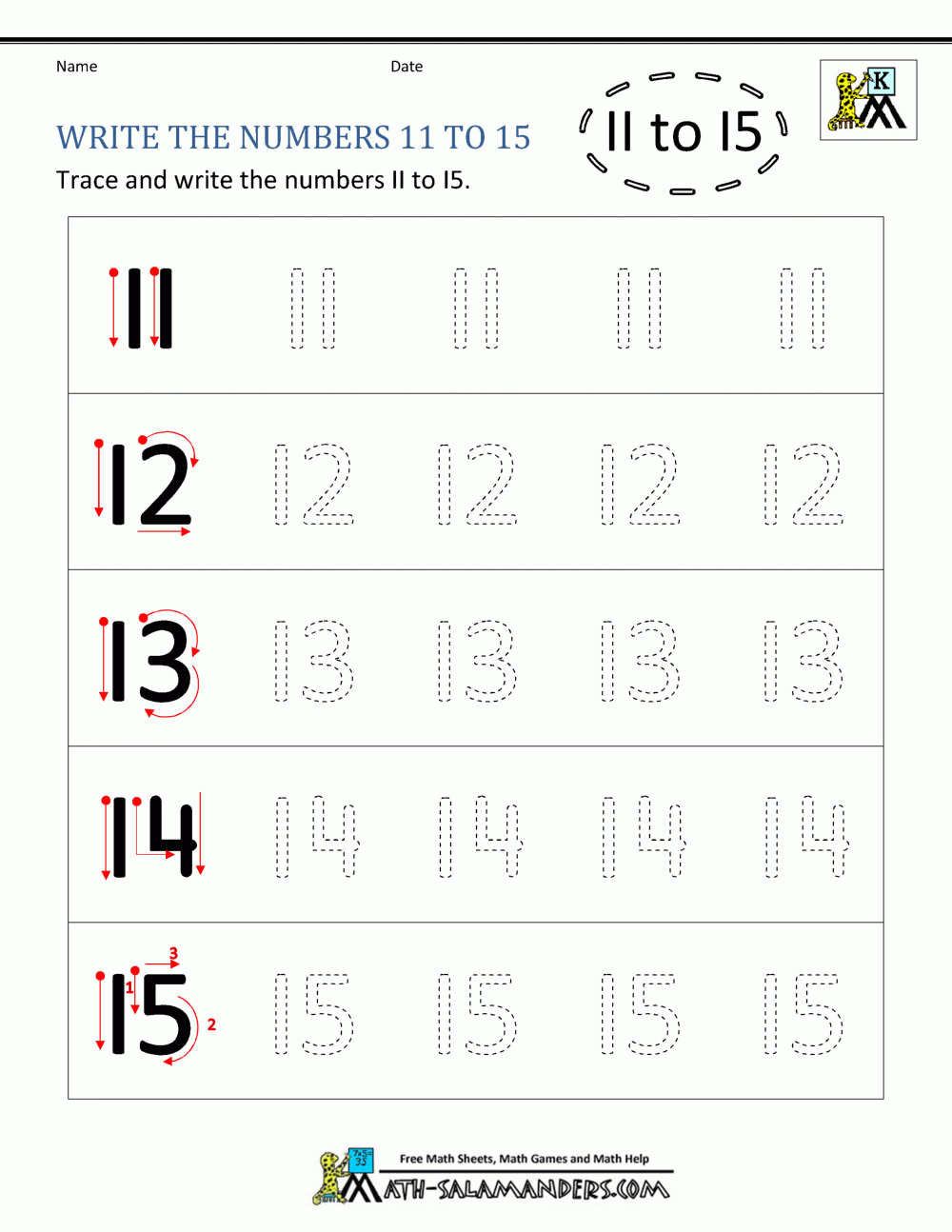 Free Printable Number 15 Worksheets
