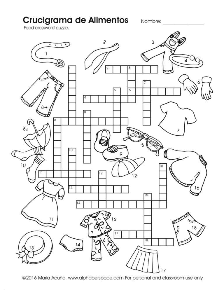 La Ropa Clothing Spanish U0026 English ESL For Children Worksheets Library