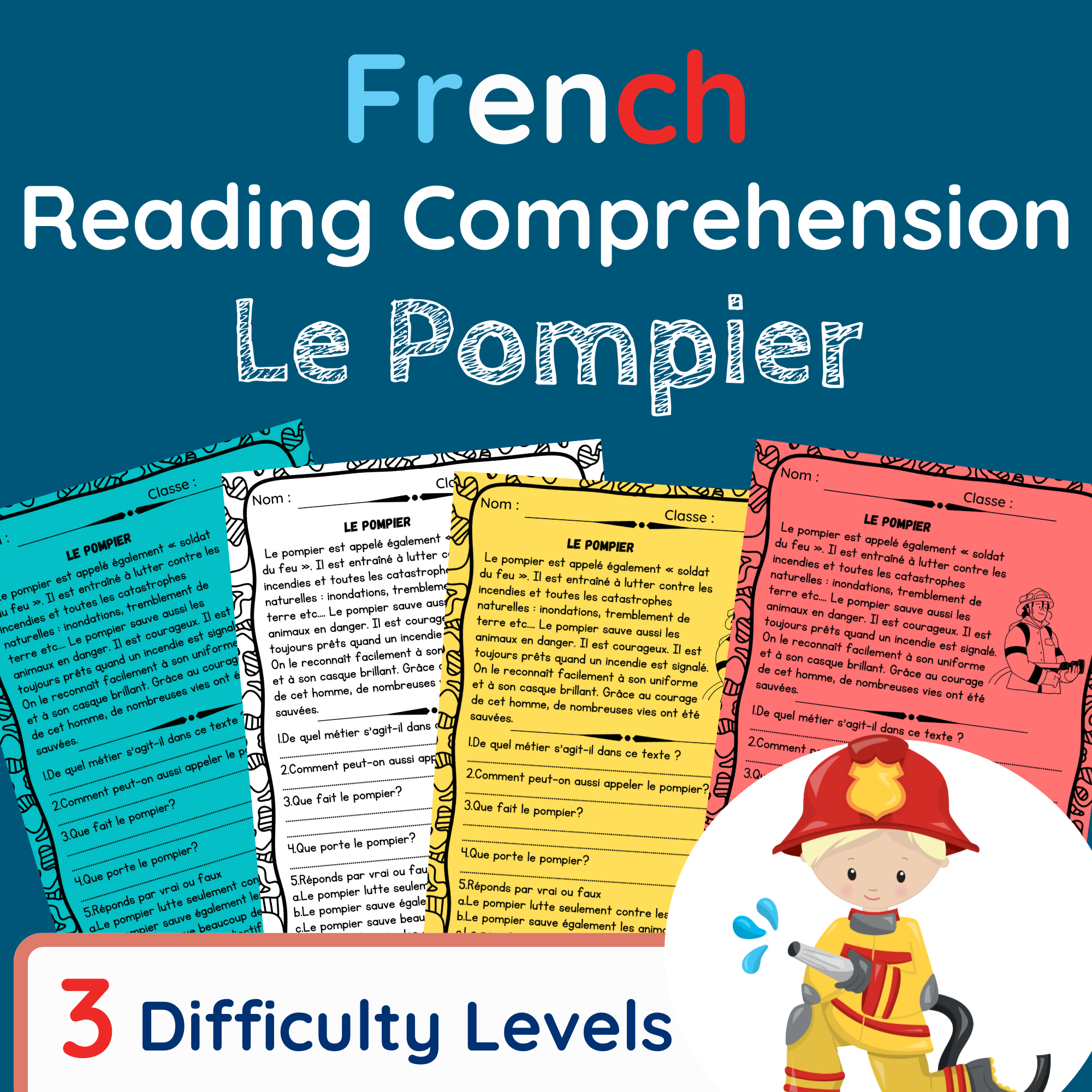 French Reading Comprehension Worksheets Grade 4