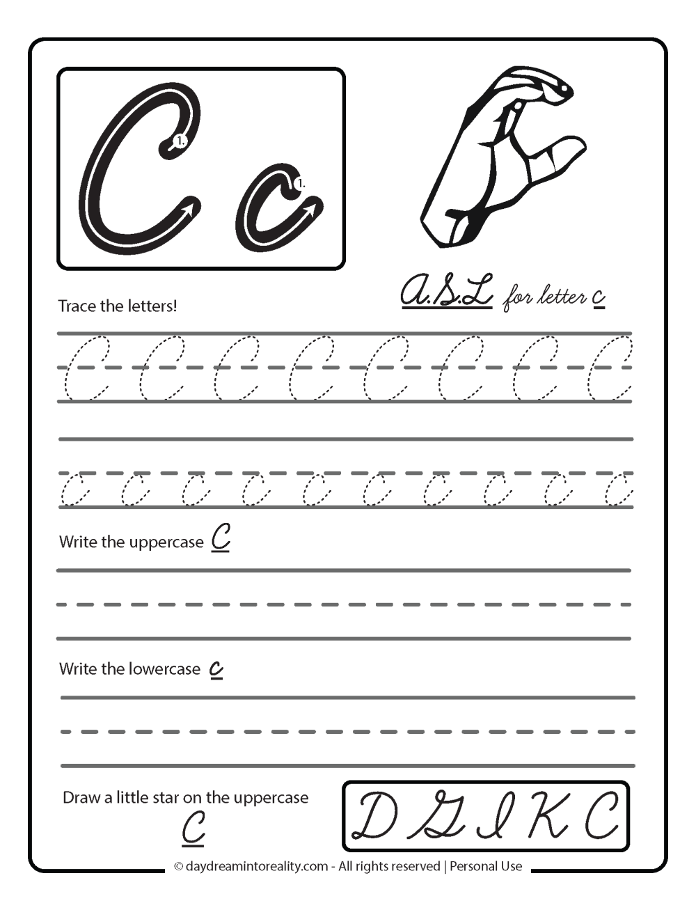 Letter C Worksheets 55 Free PDF Printables Daydream Into Reality