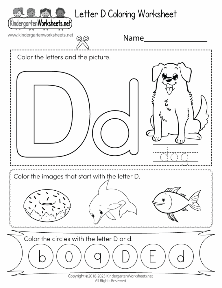 Letter D Coloring Worksheet Free Printable Digital U0026 PDF