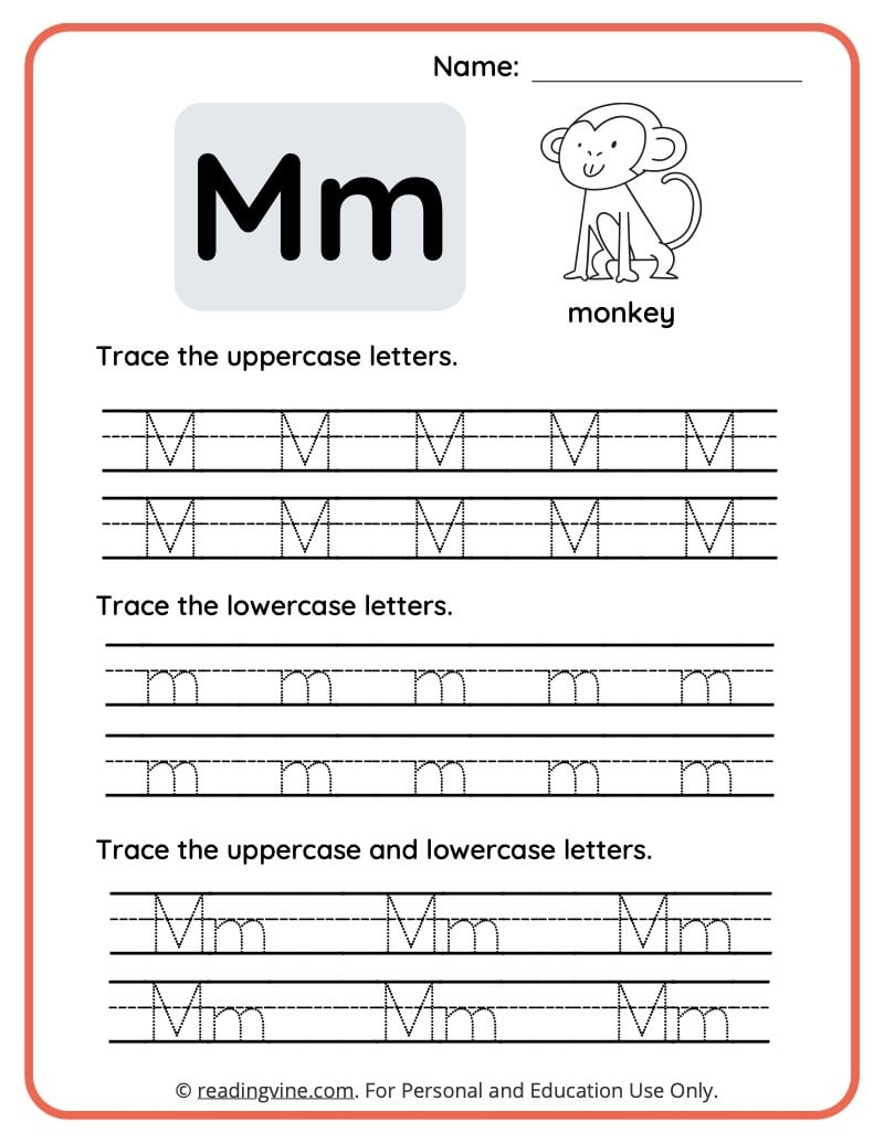 Free Printable M Worksheets