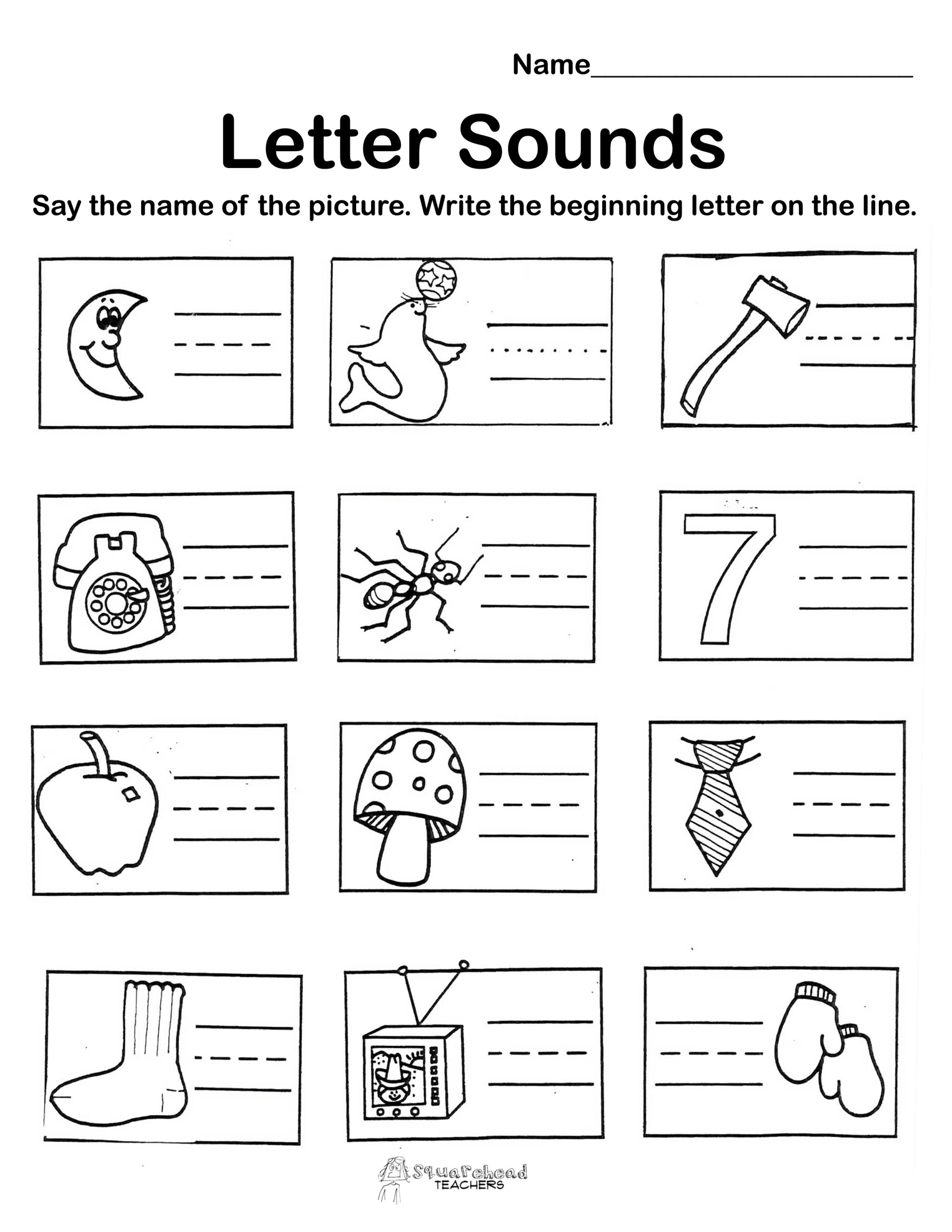 Free Printable Beginning Sounds Worksheets