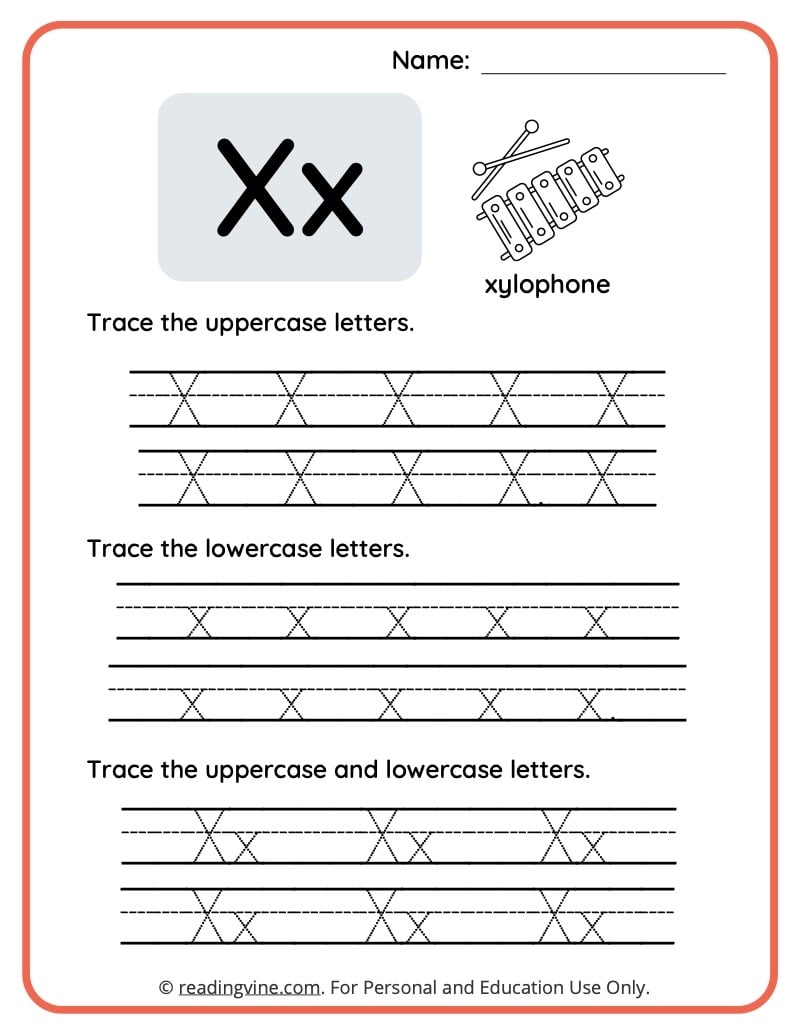 Letter X Worksheets Free Printables