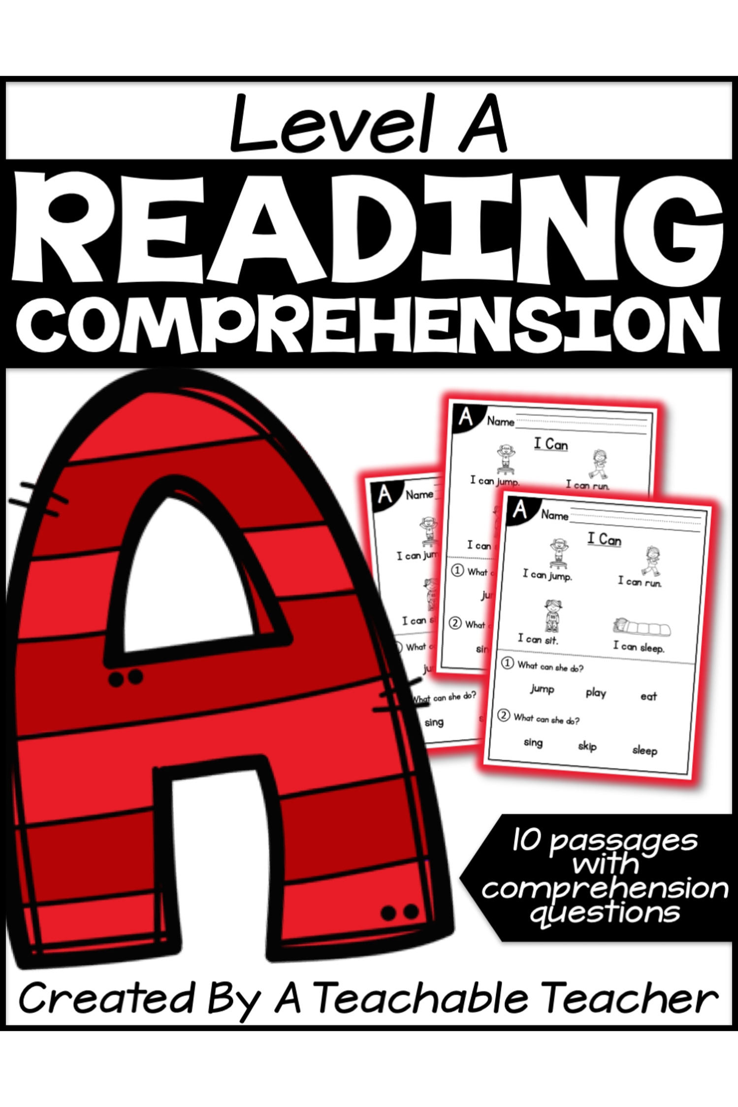 Level A Reading Comprehension Passages And Questions A Teachable 