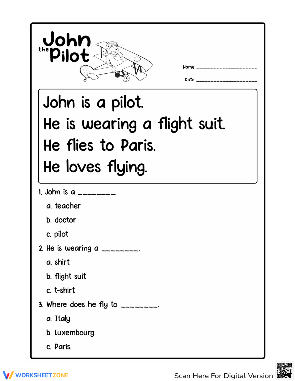 Level B Reading Comprehension Worksheets 2025