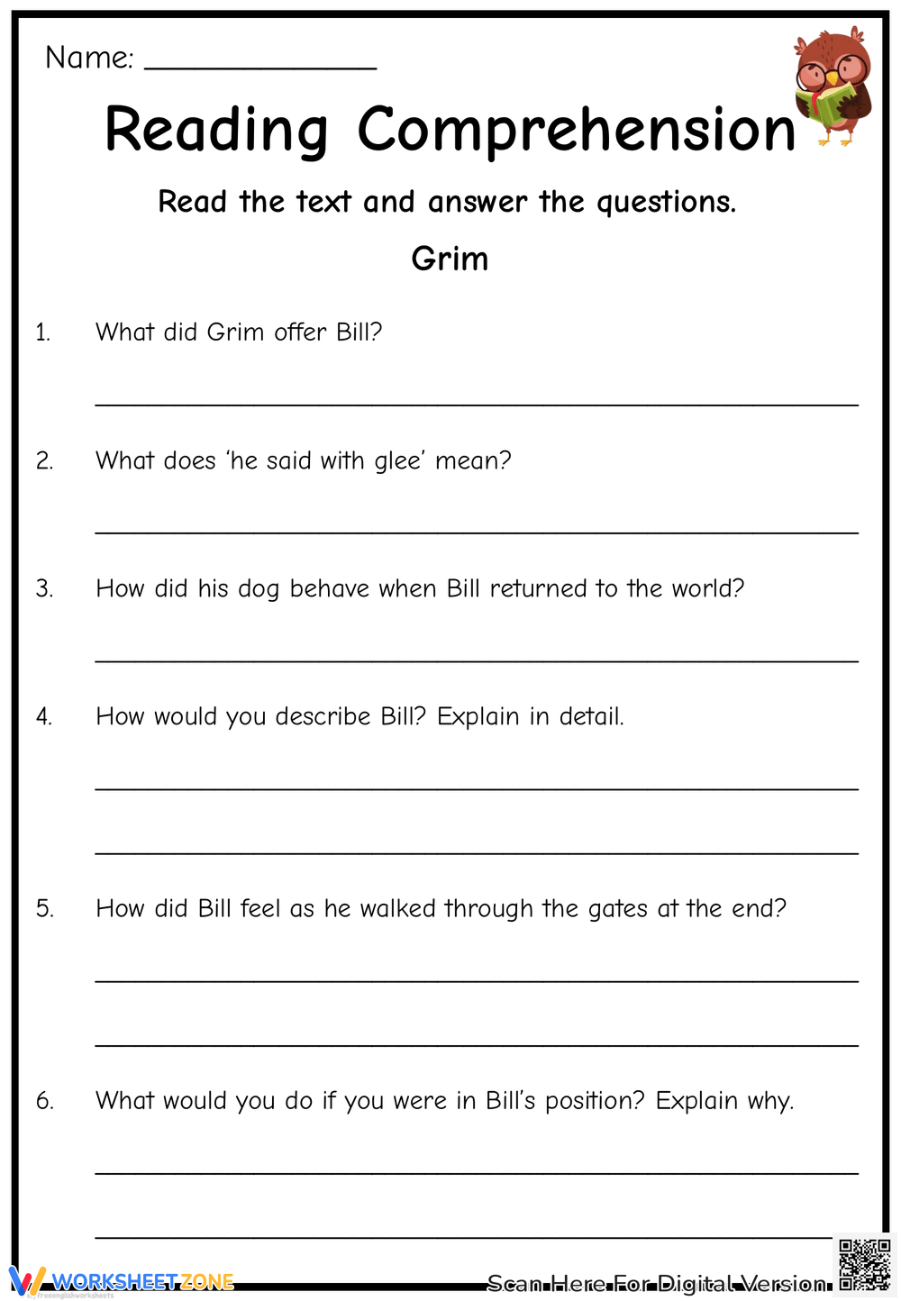 Level H Reading Comprehension Worksheets 2025