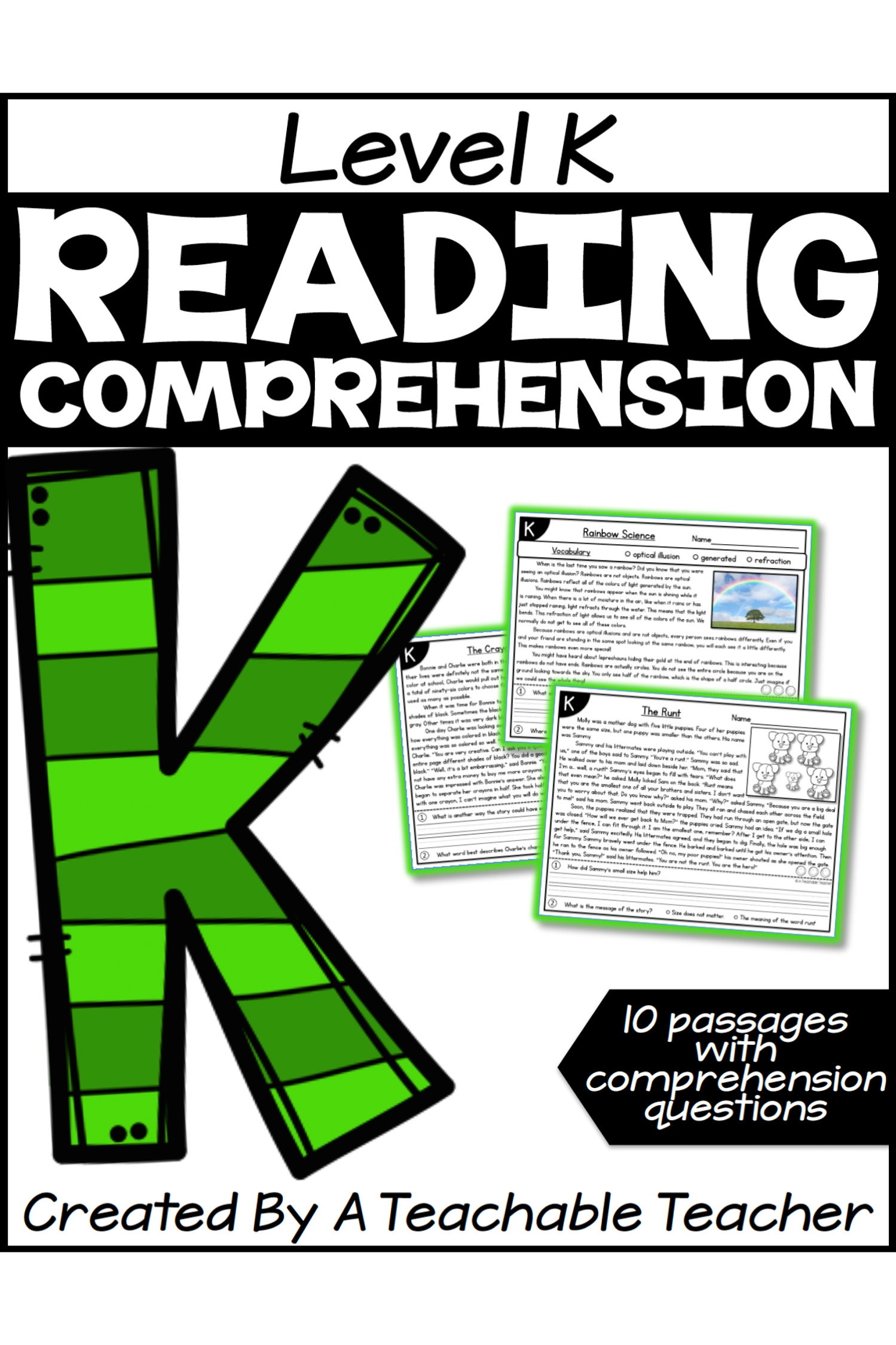 Free K Reading Comprehension Worksheets