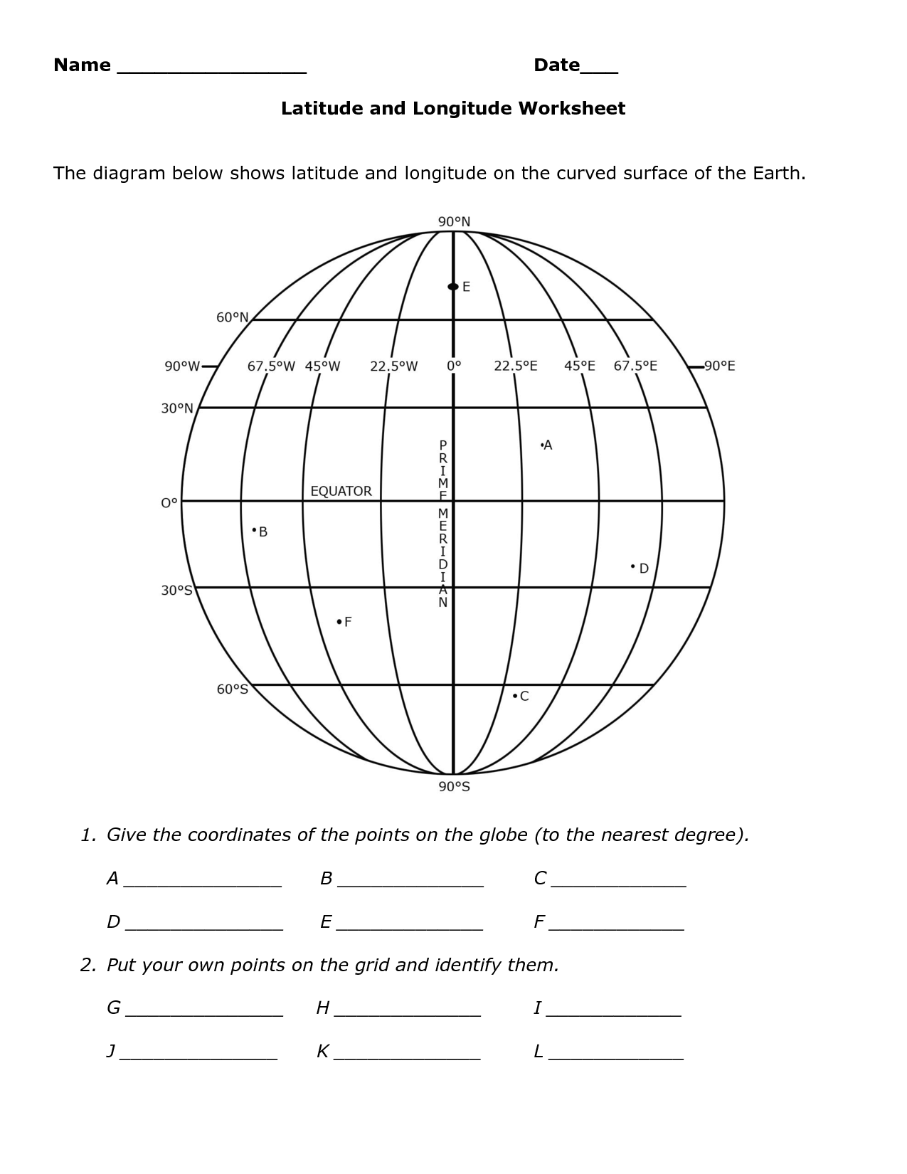 Lines Of Latitude And Longitude Worksheets Latitude And Worksheets Library