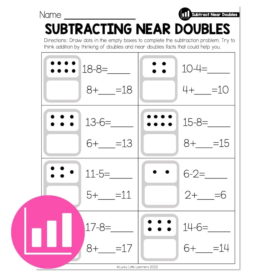 Lucky To Learn Math Subtract Near Doubles Lesson 2 16 Worksheets Library