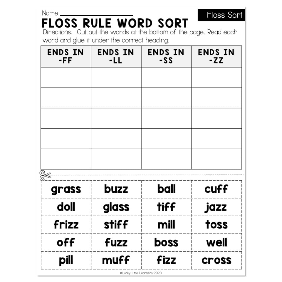 Free Printable Floss Rule Worksheet Free