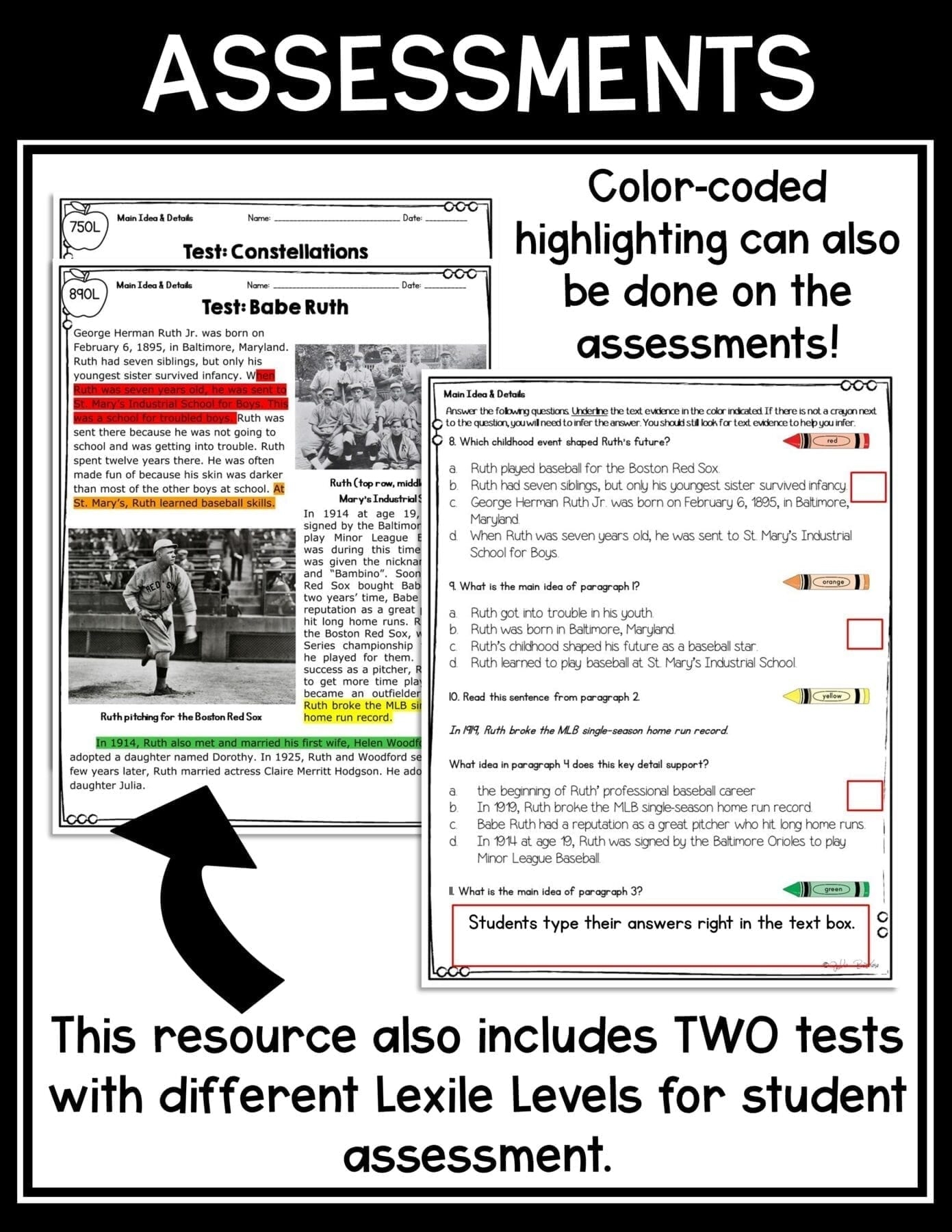 Main Idea Supporting Details Reading Comprehension Passages 4th 5th RI 4 2 5 2