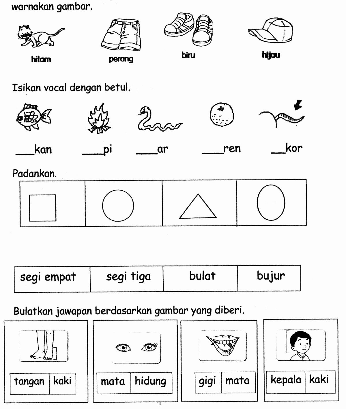Malay Worksheet For Kindergarten Servicenumber 4A