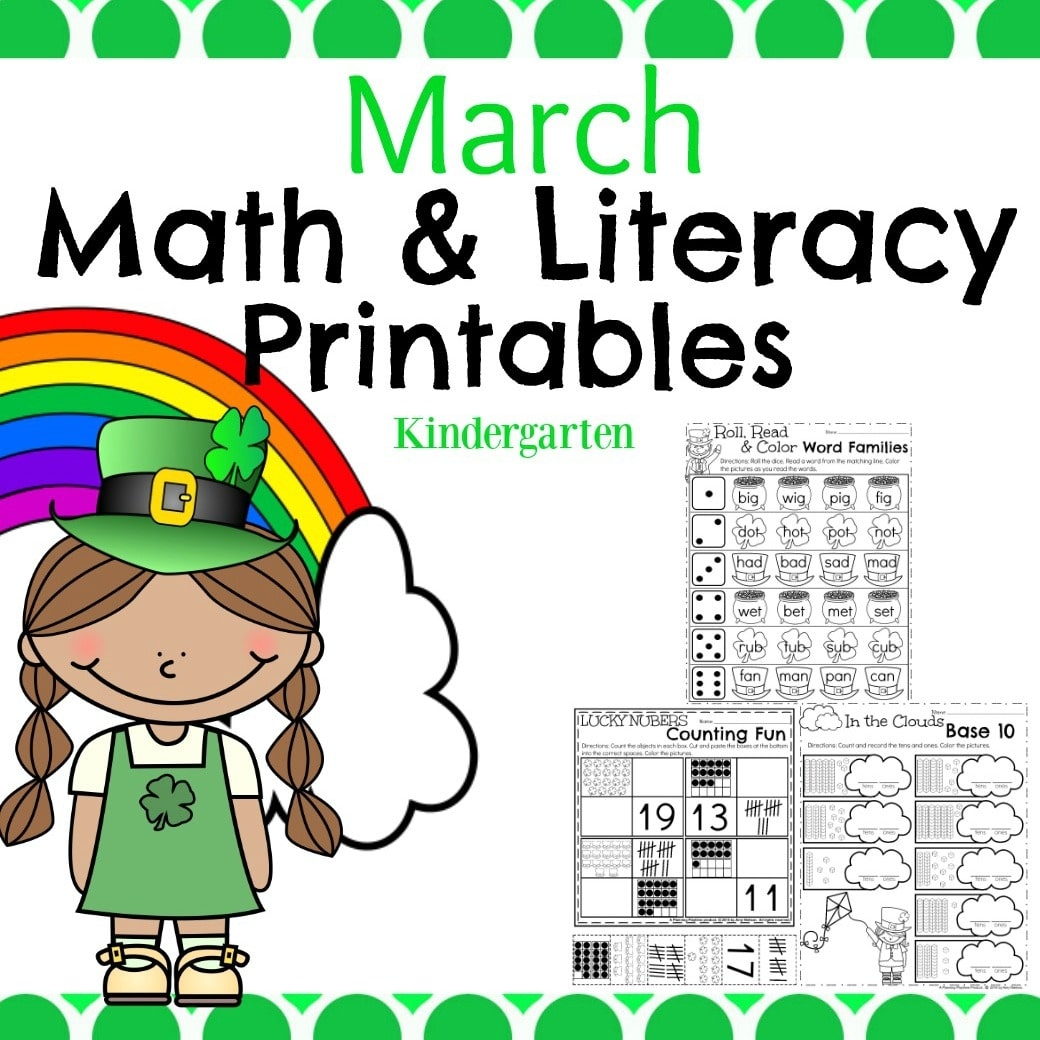 March Kindergarten Worksheets Planning Playtime