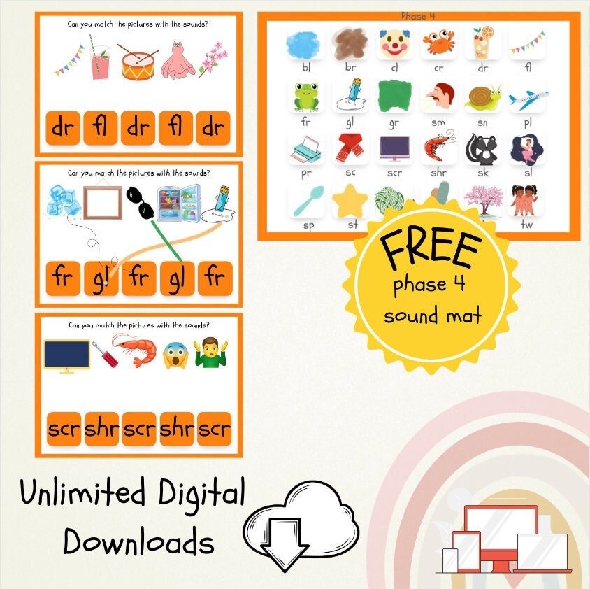 Match The Phase 4 Phonic Sounds With FREE Phase 4 Mat Ready For School Phonics Activities Phase 4 Phonics Initial Sounds Etsy UK