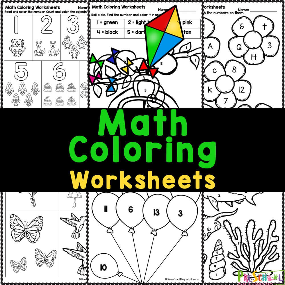  Math Coloring Pages Free Preschool Worksheets