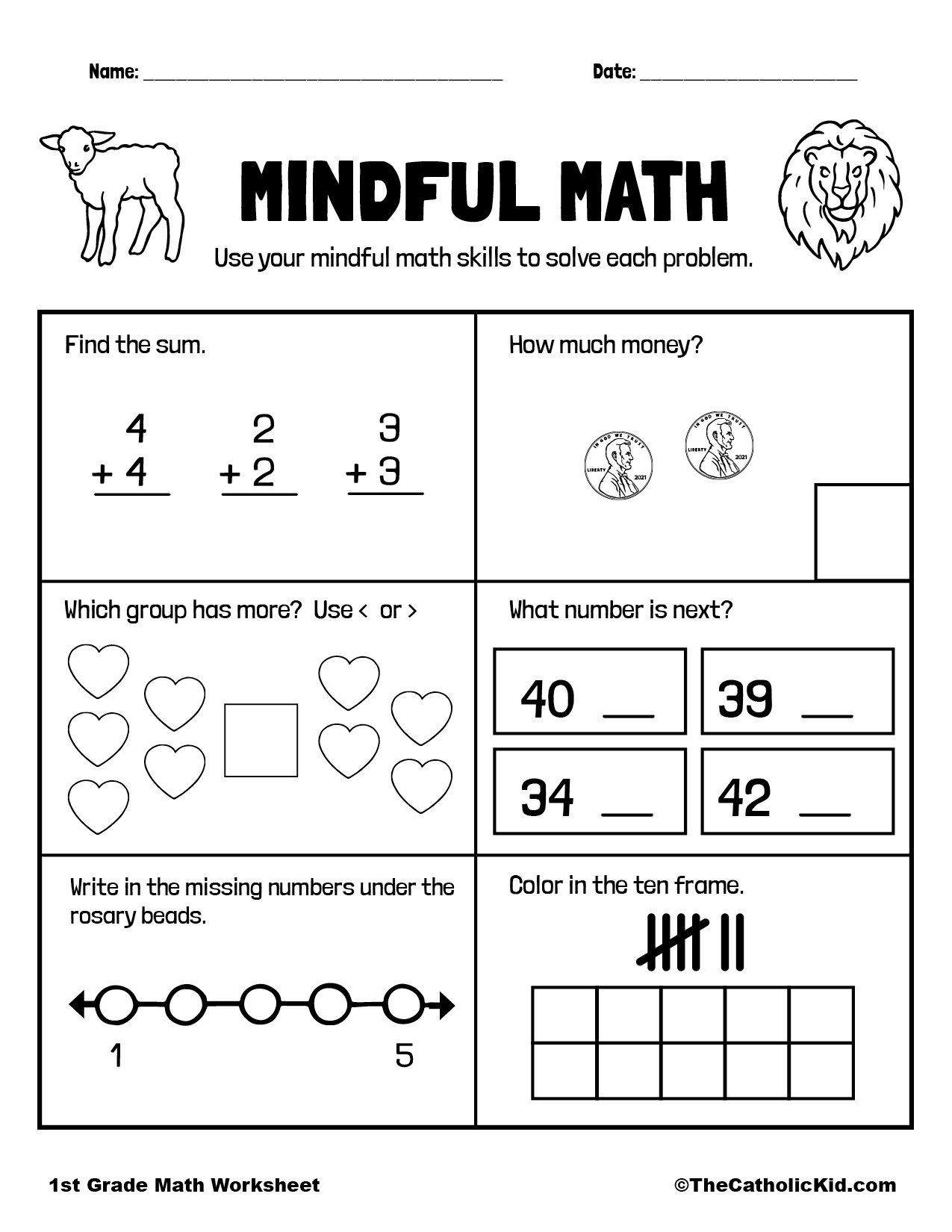 Math Review Addition U0026 Counting TheCatholicKid