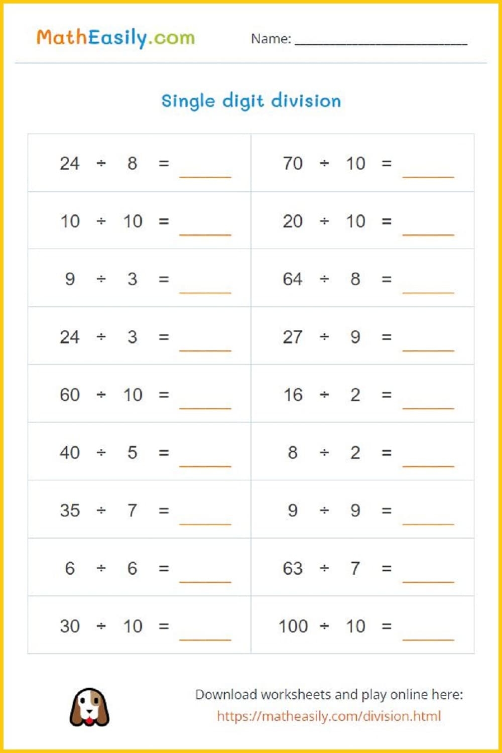 Math Worksheets PDF Free Download 