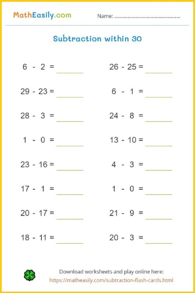 Math Worksheets PDF Free Download 