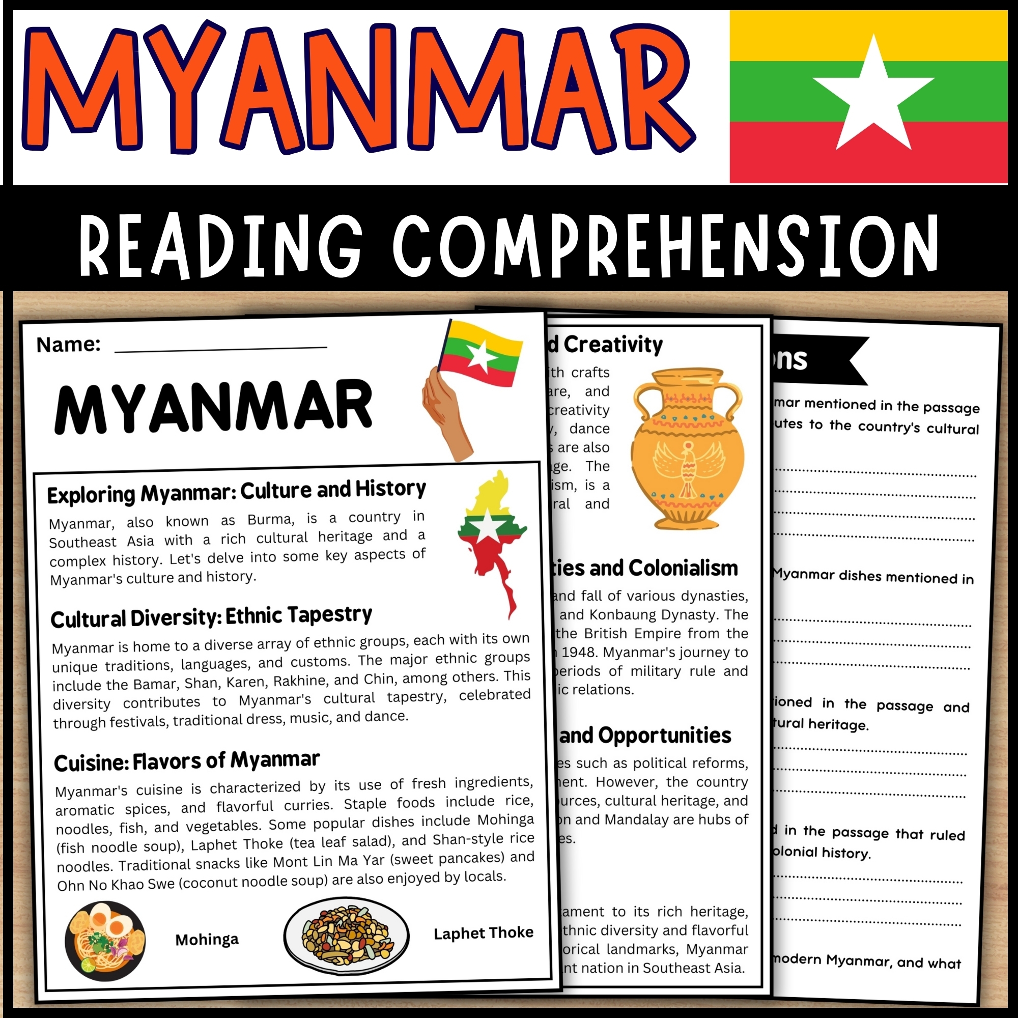 May AAPI Heritage Month Myanmar Reading Comprehension Passage 