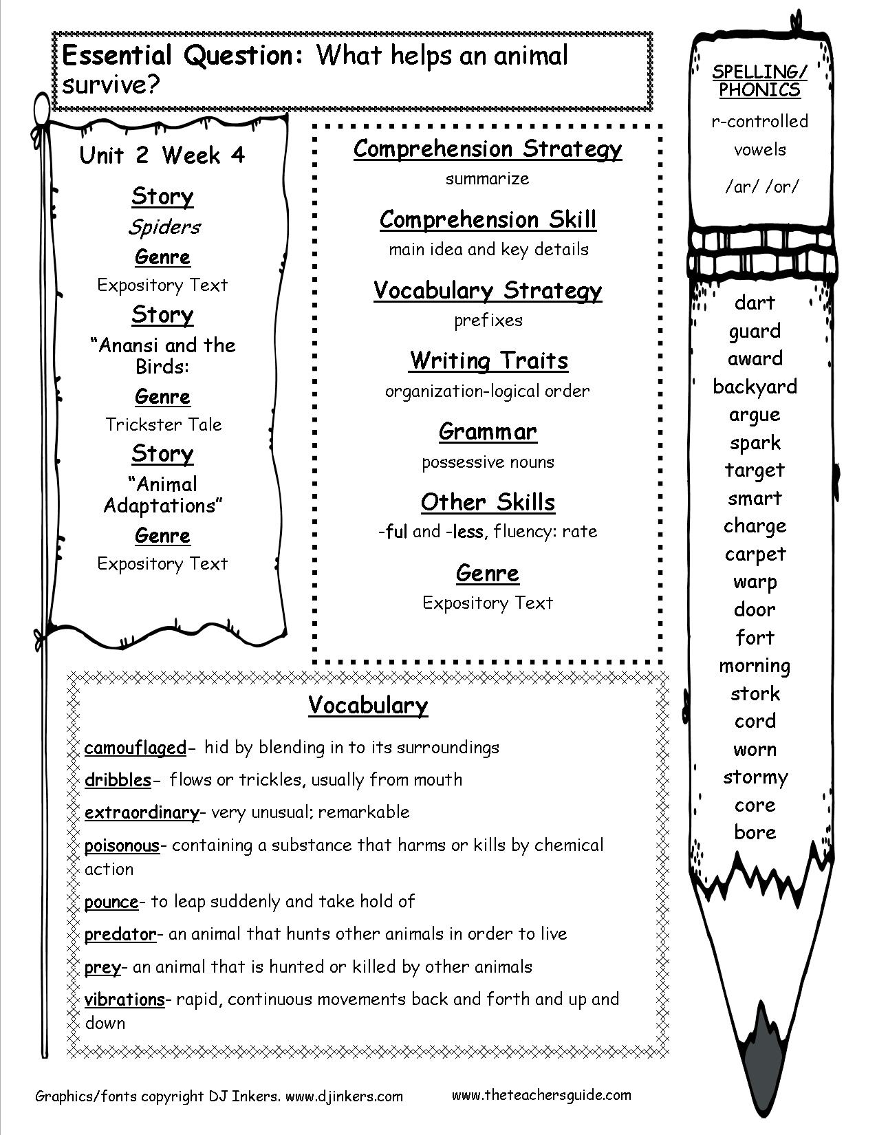 Free Printable Fourth Grade Reading Worksheets