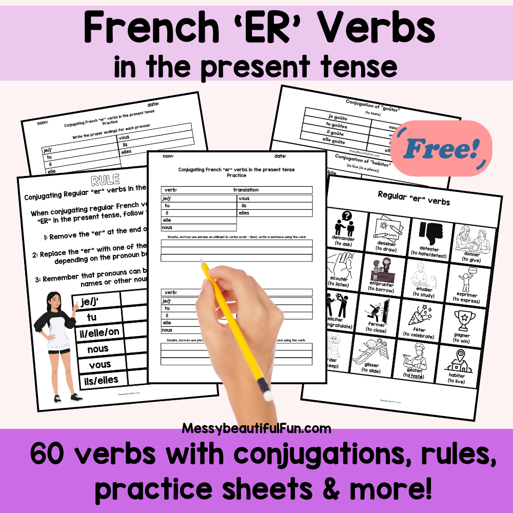 Free Printable French Verb Conjugation Worksheets