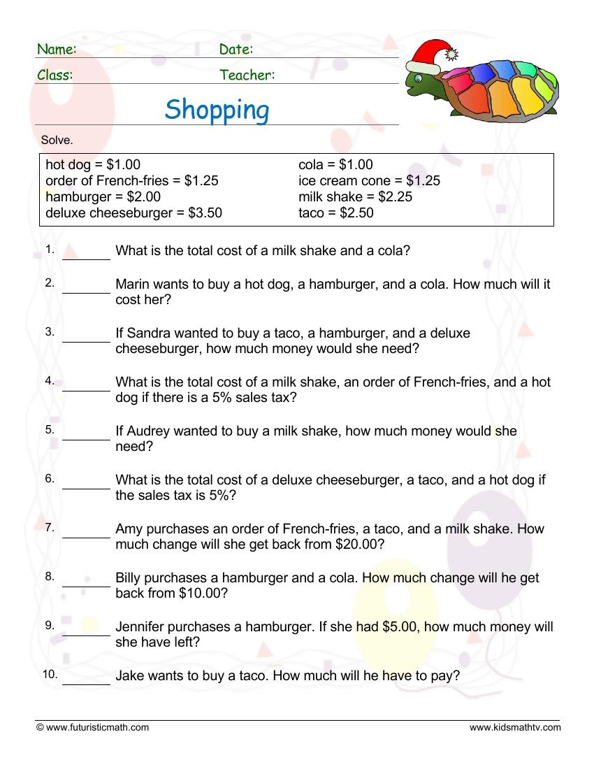 Money And Consumer Math Worksheets Pdf Math Champions