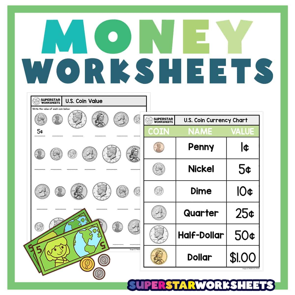 Free Printable Pennies Worksheet