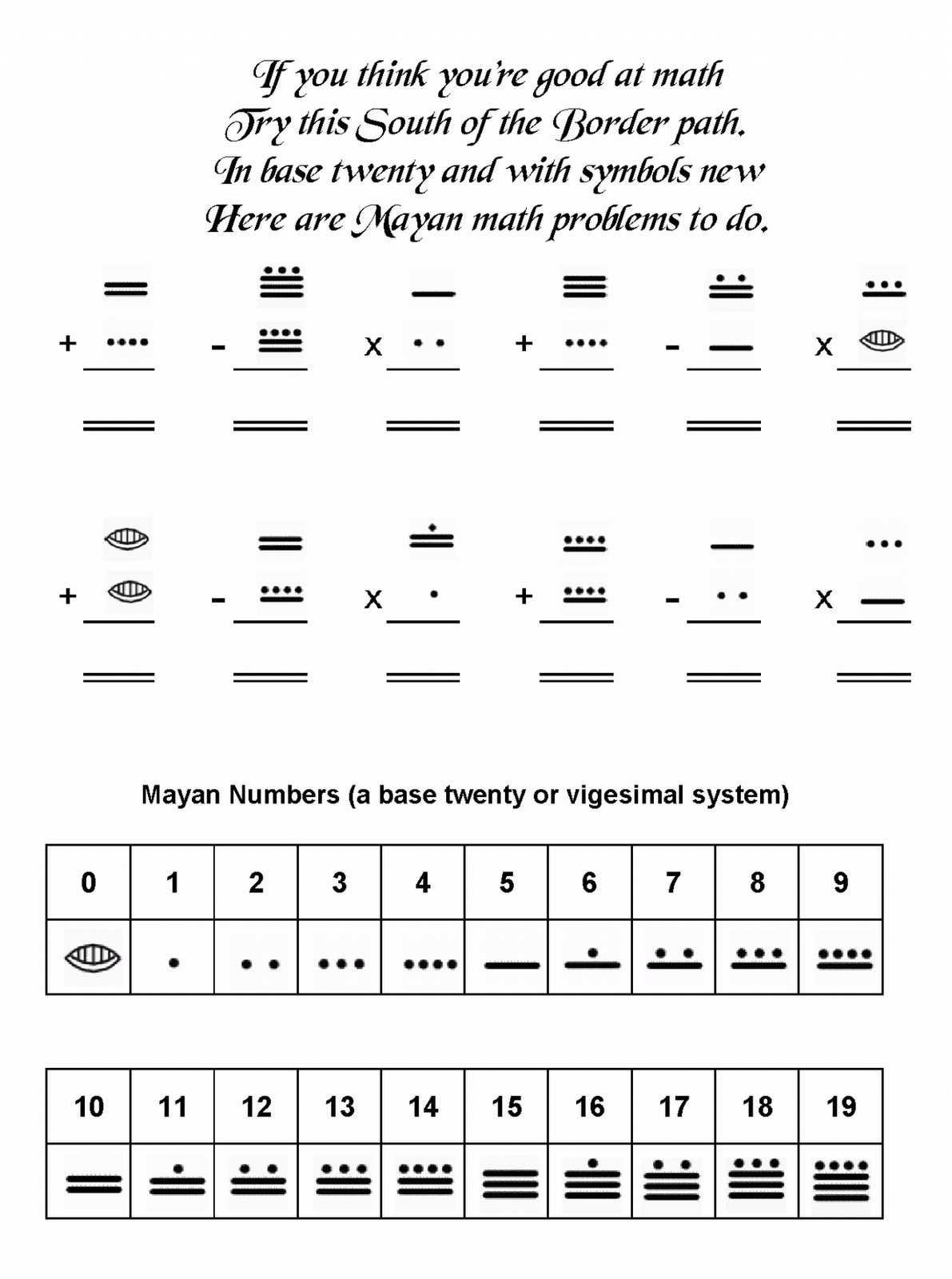 Mayan Worksheets Free Printable