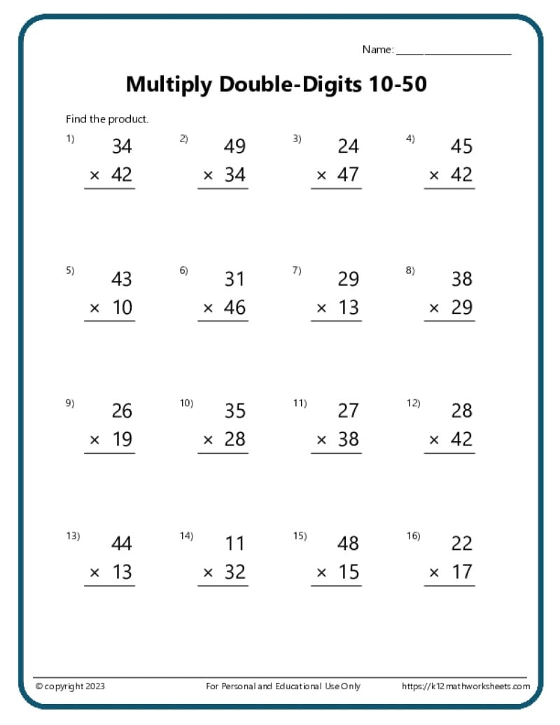 Multiplying Fractions Free Printable Worksheets