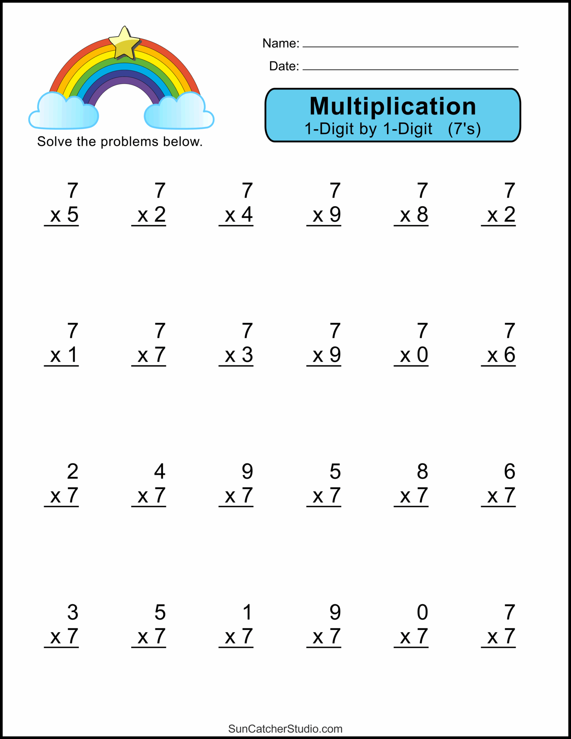 Multiplication Worksheets One Digit Math Drills Free Printables Monograms Design Tools Patterns U0026 DIY Projects