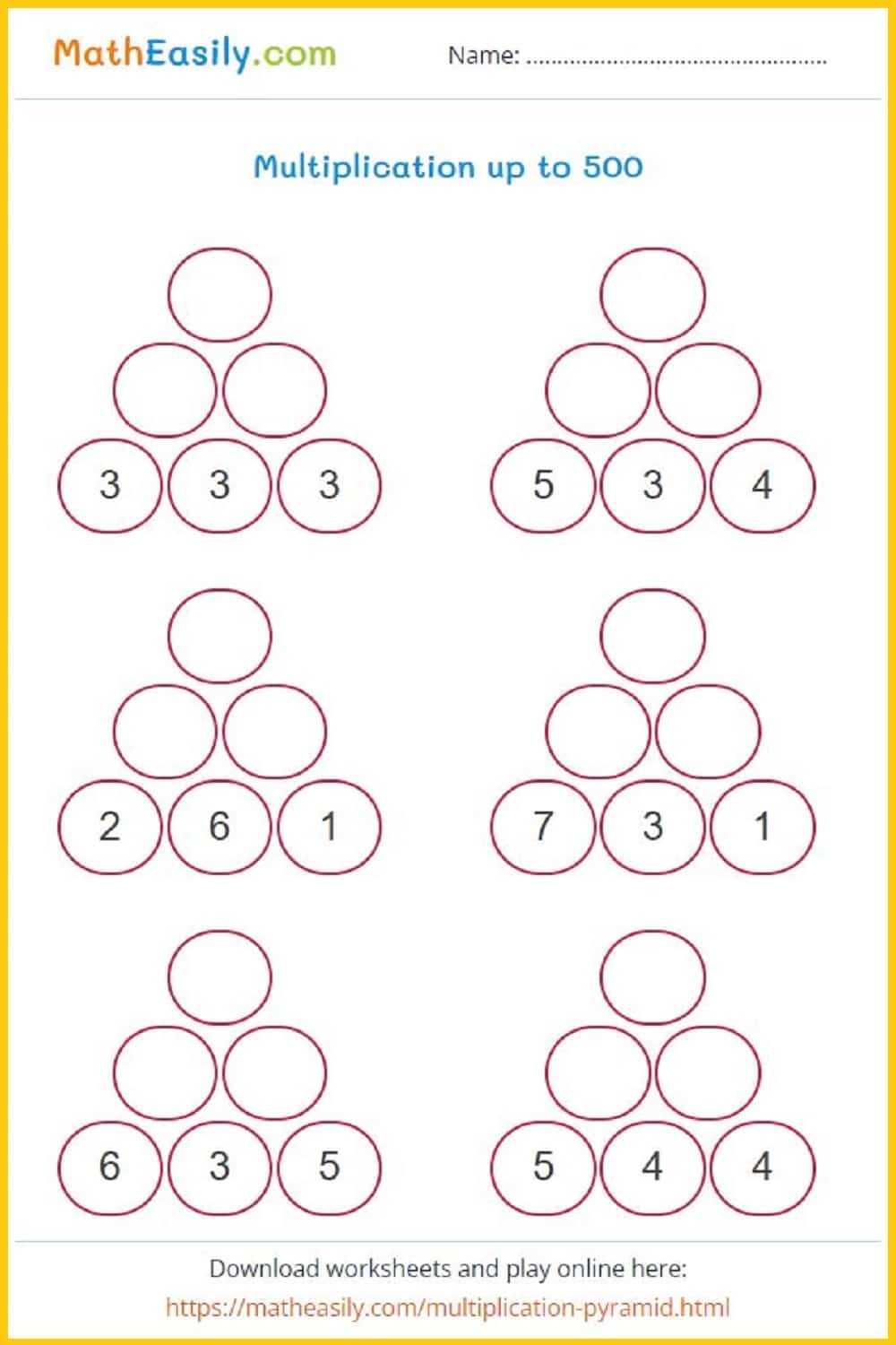 Free Printable Multiplication Worksheets Ks2