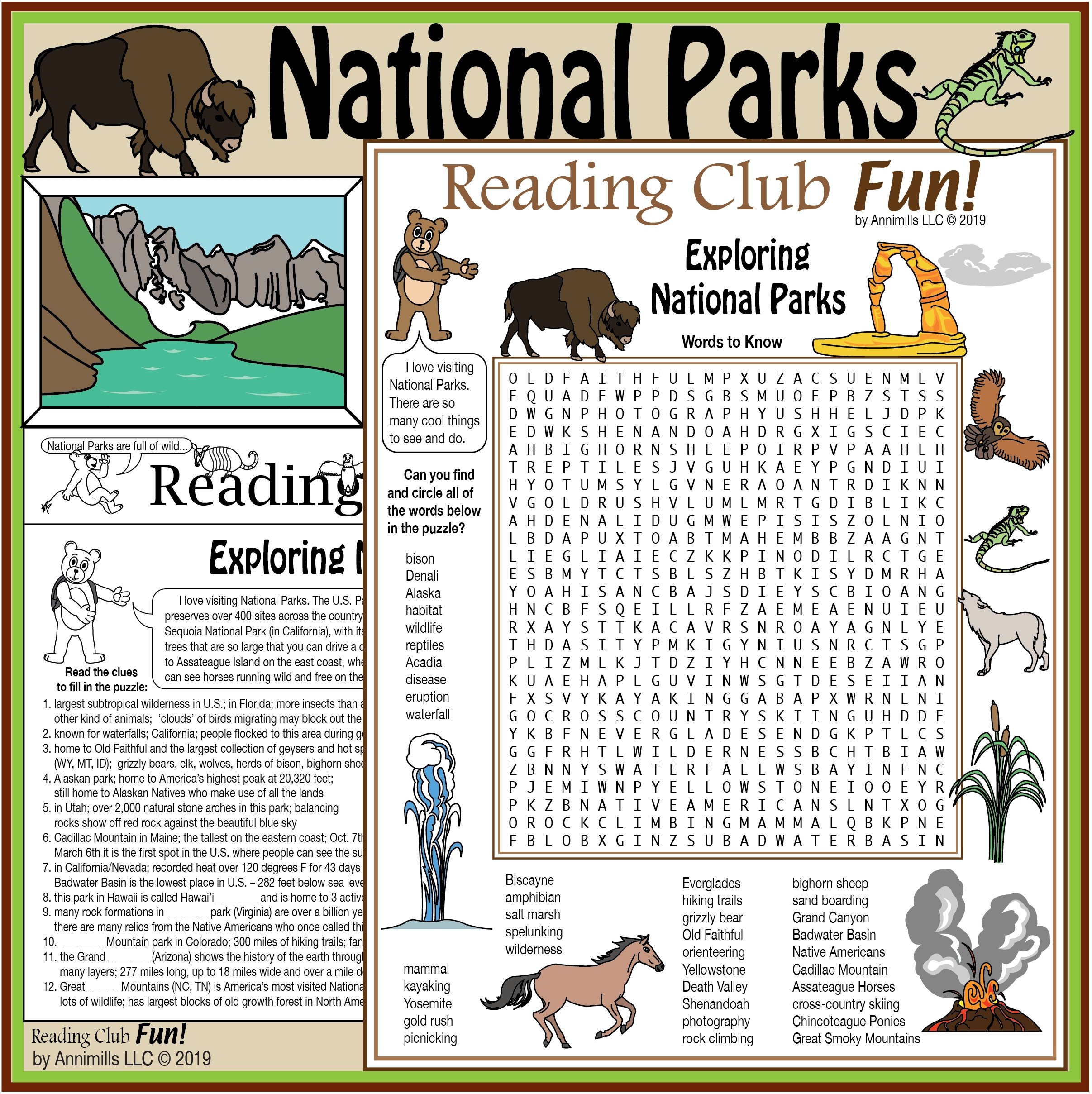 National Parks Printable Puzzle Activity Set Made By Teachers