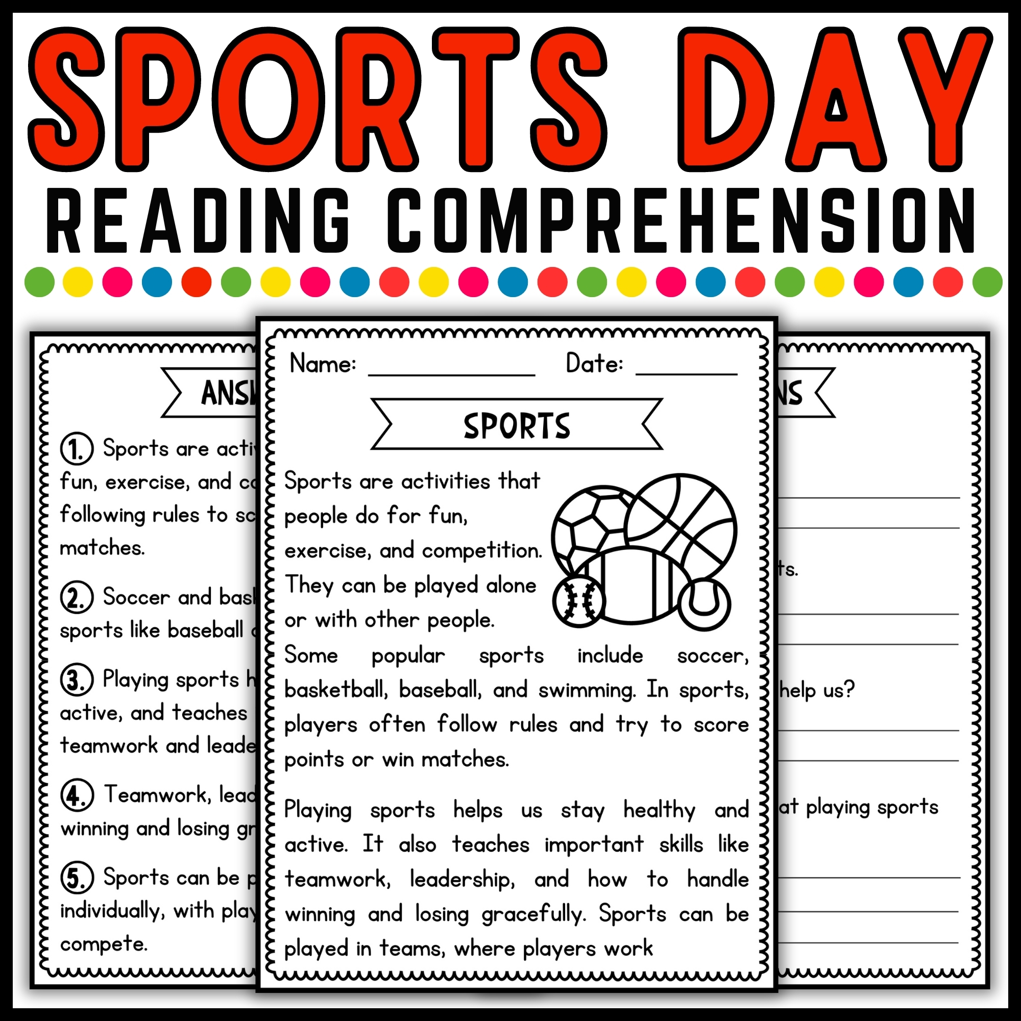 Baseball Reading Comprehension Worksheet
