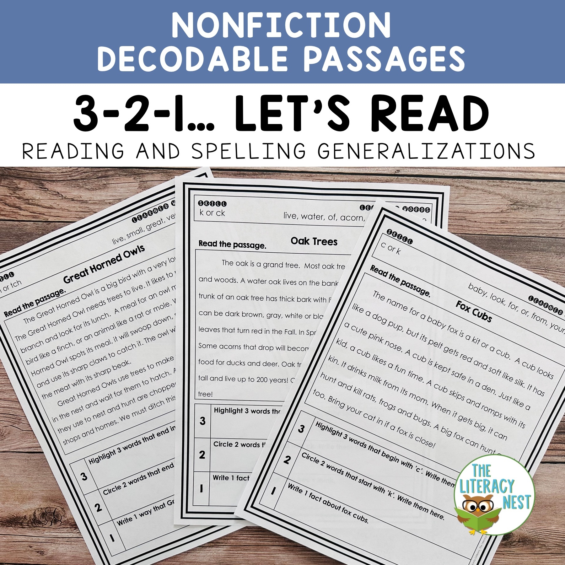 Nonfiction Decodable Passages For Spelling Generalizations