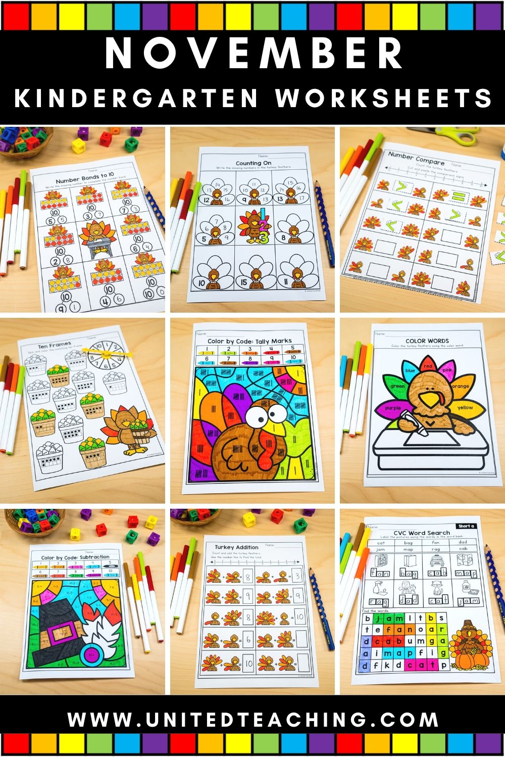 November Worksheets For Kindergarten Easy To Prep Thanksgiving 