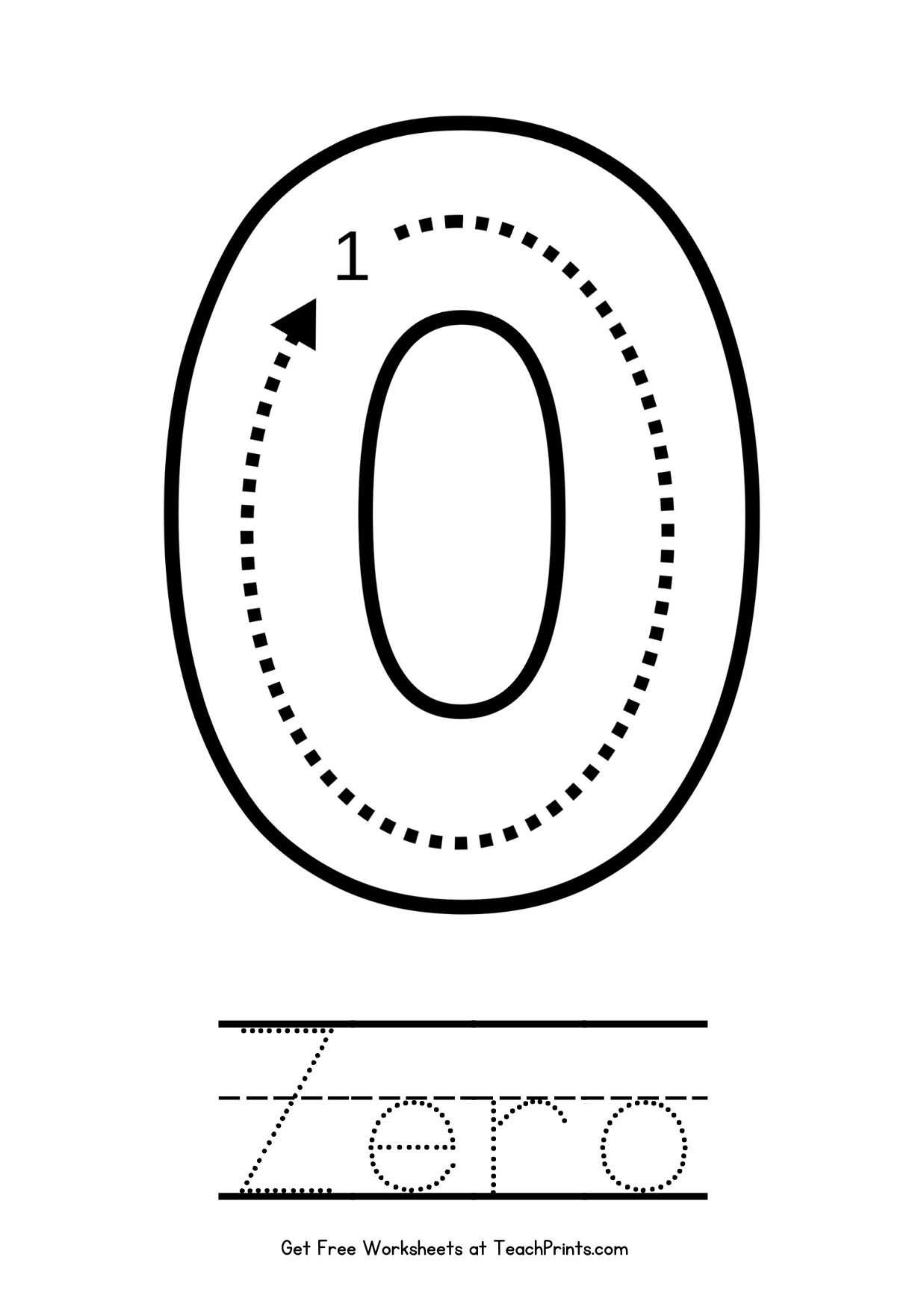 Number 0 Tracing Worksheets Free Printables Teach Prints