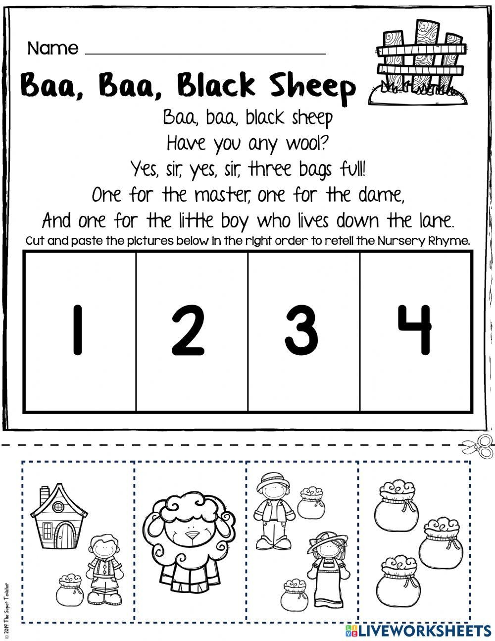 Free Printable Nursery Rhymes Worksheets