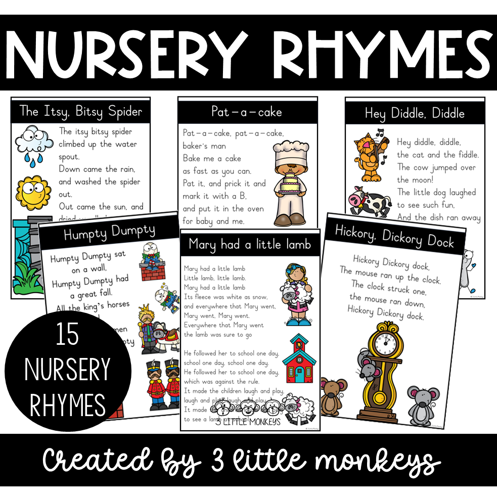 Nursery Rhymes PDF 3 Little Monkeys