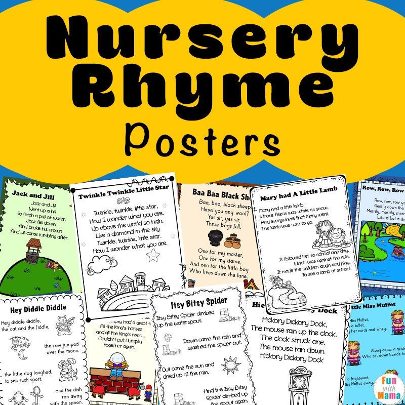 Nursery Rhymes Printables Posters Fun With Mama