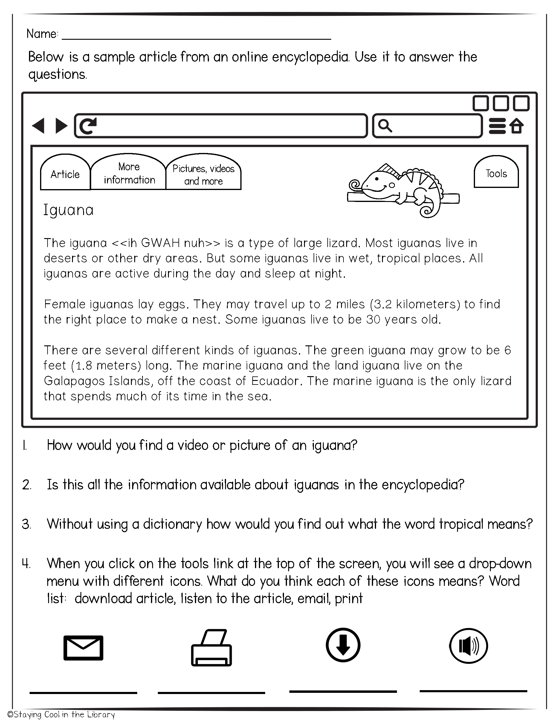 Online Encyclopedia Worksheets And Scavenger Hunts